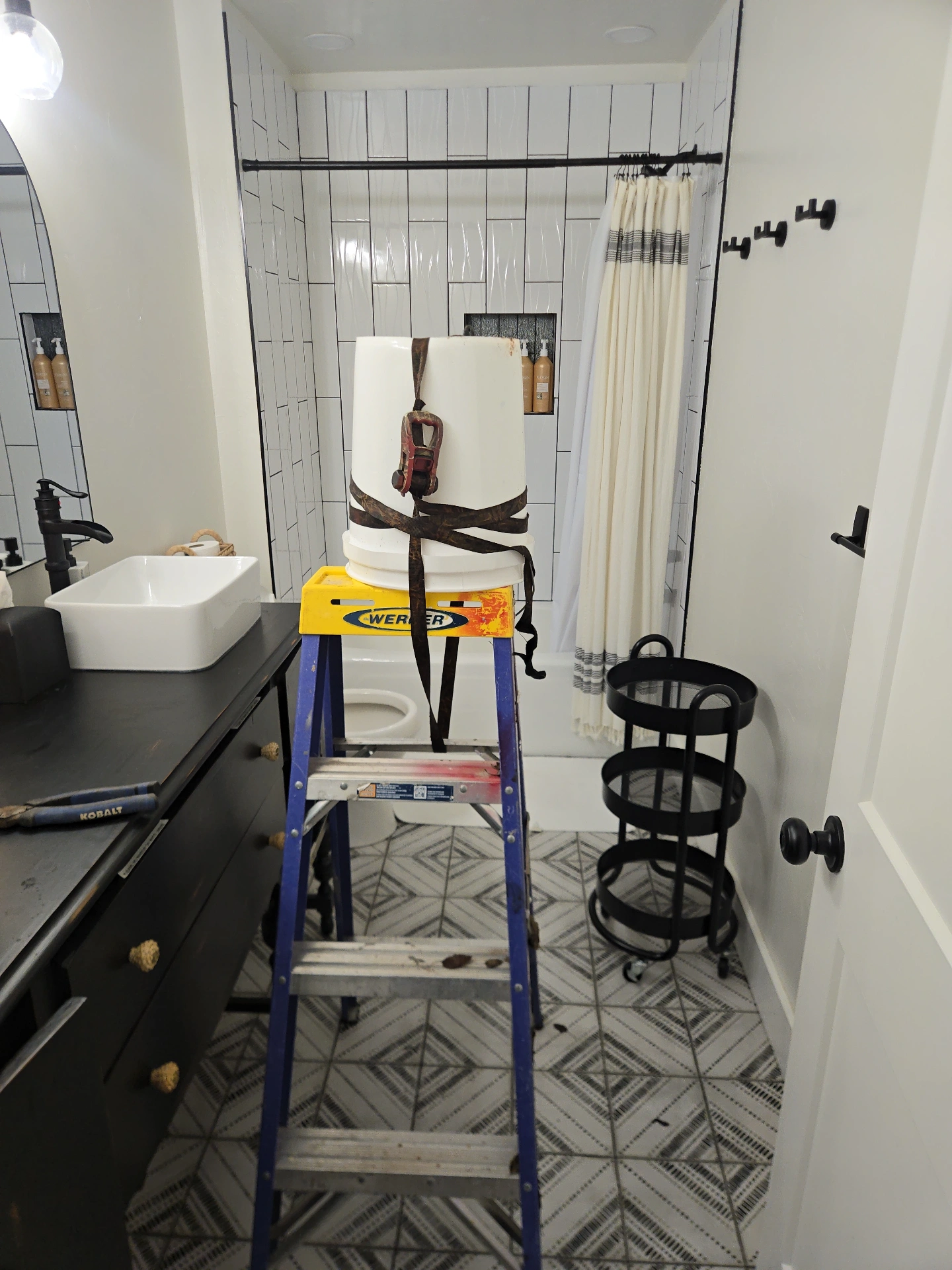 Modern bathroom tile installation in Payne County